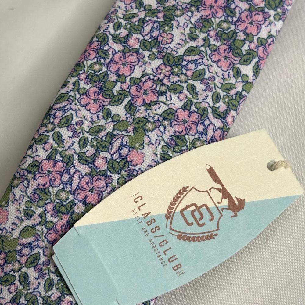 NEW! Class Club Floral Boys Tie - Pink and Green